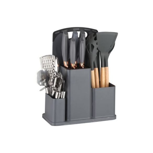 20-dielna profesionálna sada nožov a nástrojov – Moderná metalická šedá a ružové zlato NY11566453