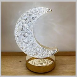   Křišťálová půlměsícová RGB LED lampa 14 x 18 cm PC-8208