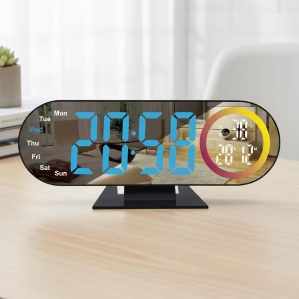 LED budík s hlasovým ovládaním a modrým displejom PG12807065-K