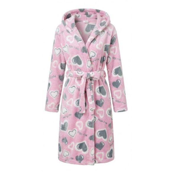 Živý ružový vzor srdiečok Dámske župany PH3539876-R