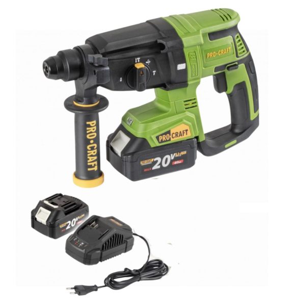 PROCRAFT akumulátorové kombinované kladivo 20 V 4,0 Ah Li-ion PHA40