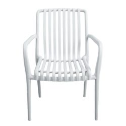 Paris biela plastová záhradná stolička PK-01