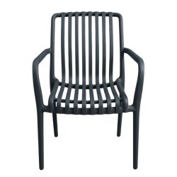 Paris šedá plastová záhradná stolička PK-02