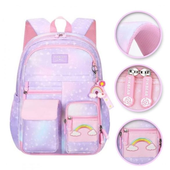 Školský batoh RAINBOW „Sweet“ s univerzálnymi vreckami a držiakom na kľúče – PL161