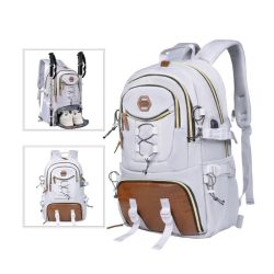   Vodotesný cestovný a turistický batoh – športový, horský štýl – biely – PL181