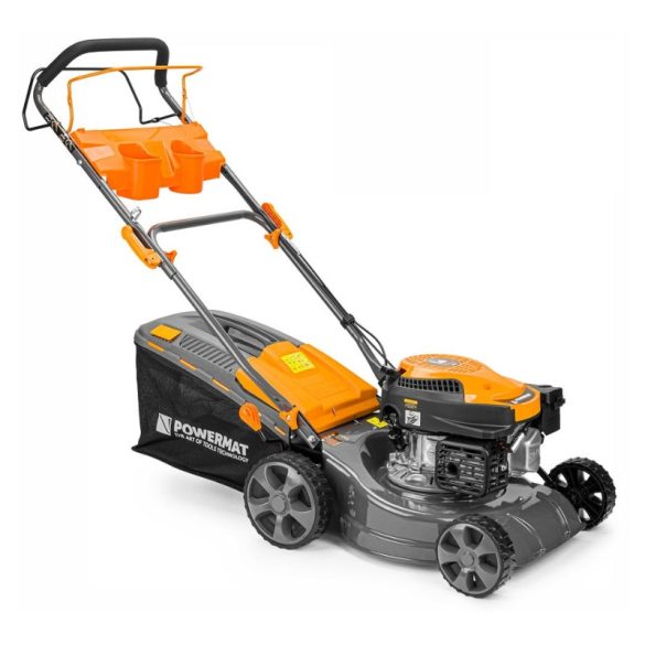 Samohybná benzínová kosačka Powermat – 149 cm³, 5 LE, s 40-litrovým košom na trávu PM0976
