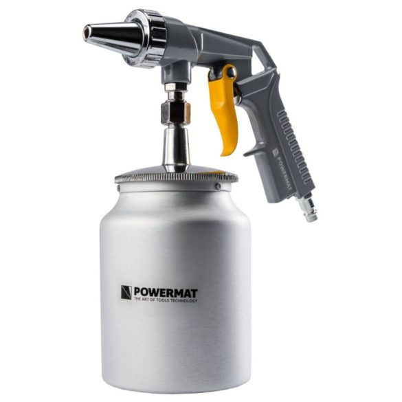 Pneumatická pieskovacia pištoľ Powermat s nádržou s objemom 1000 ml – 8 bar, 160 l/min PM1551
