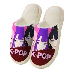   Mäkké a hebké dámske plyšové papuče v štýle K-POP – S hrubou podšívkou PP12607615