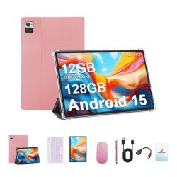   CRELANDER CR 25,7 cm Android 15 tablet ružový obal, klávesnica, myš a stylus sada PR6580737R