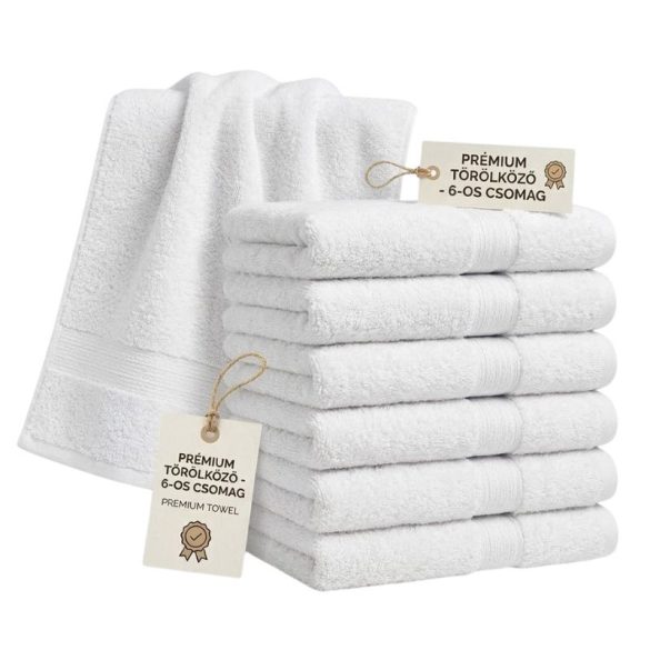 Sada 6 ks prémiových uterákov 70x140 cm Biela PTSZ-03