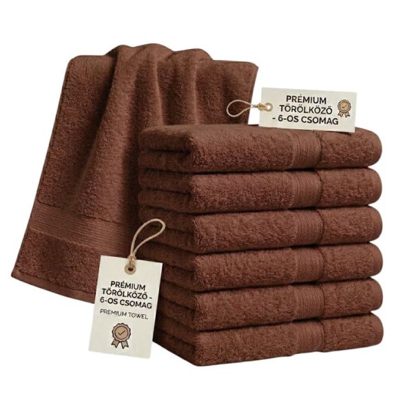 Sada 6 ks prémiových uterákov 70x140 cm hnedá PTSZ-06
