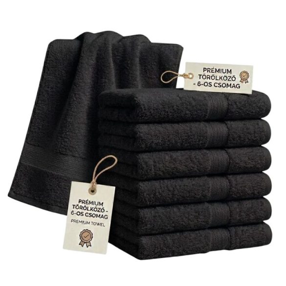 Sada 6 ks prémiových uterákov 70x140 cm Čierna PTSZ-08