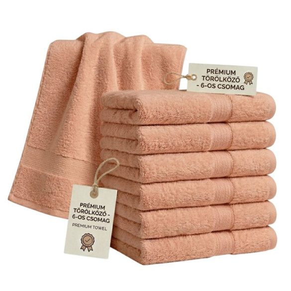 Sada 6 ks prémiových uterákov 70x140 cm Broskyňa PTSZ-10