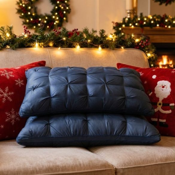 2-dielna sada prémiových mikrovláknových vankúšov 48 x 74 cm modrá PV11470751-K