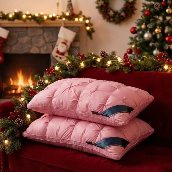 2-dielna sada prémiových mikrovláknových vankúšov 48 x 74 cm ružová PV11470751-R