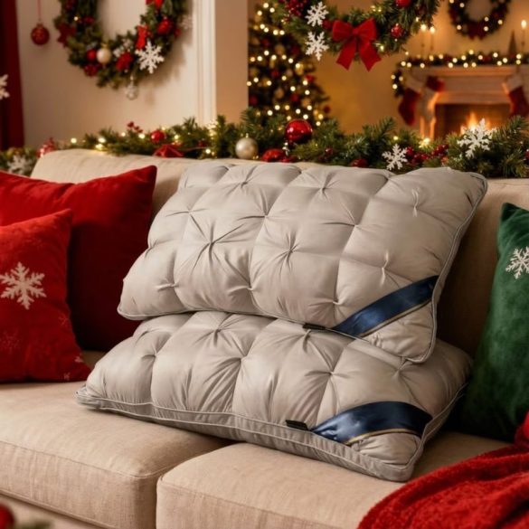 2-dielna sada prémiových mikrovláknových vankúšov 48 x 74 cm sivá PV11470751-S