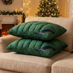   2-dielna sada prémiových mikrovláknových vankúšov 48 x 74 cm zelená PV11470751-Z