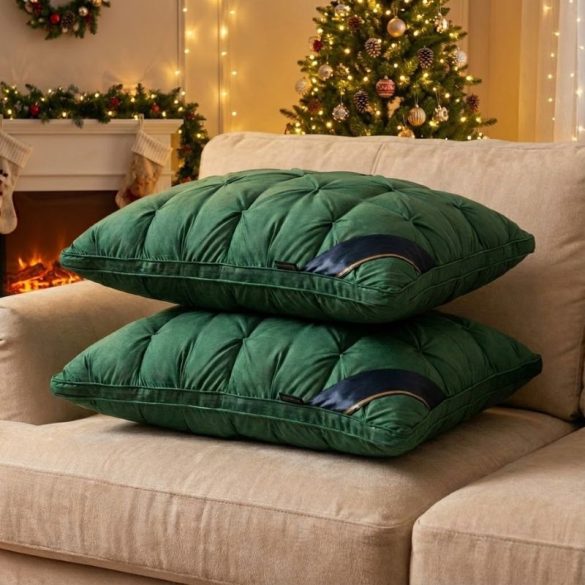 2-dielna sada prémiových mikrovláknových vankúšov 48 x 74 cm zelená PV11470751-Z