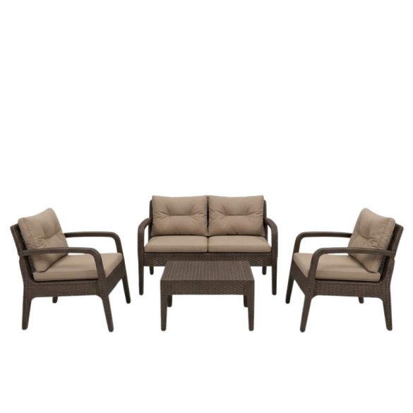 Záhradná súprava Mandella Latte s vankúšmi PVC-RAT-14