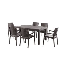   Záhradná jedálenská súprava s ratanovým vzhľadom – PVC-RAT-18