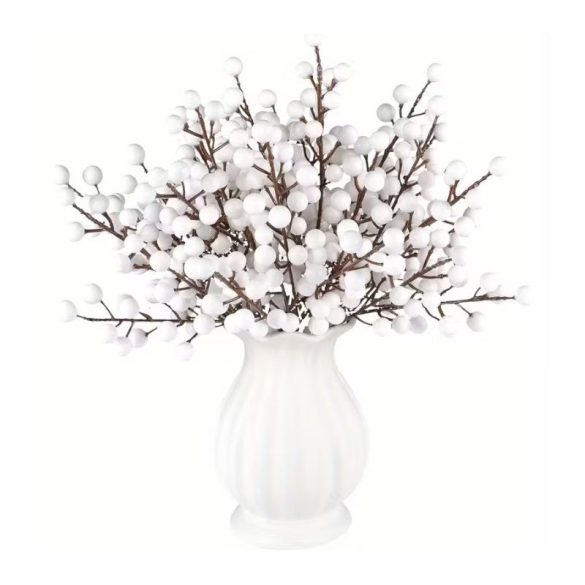 HEROBABY 27-dielna sada dekoračných vetvičiek so snehobielymi umelými bobuľami QA8009109