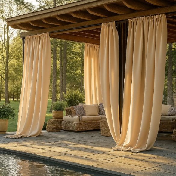 Svetlo priepustná záclona, mokka, 2 kusy, 132 x 215 QB1096473-m132215