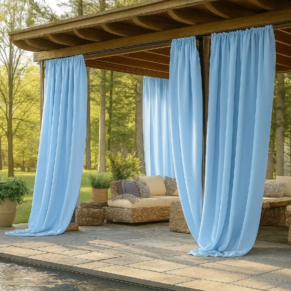 Svetlo priepustná záclona, modrá, 2 kusy, 132 x 215 QB1096473-vk132215