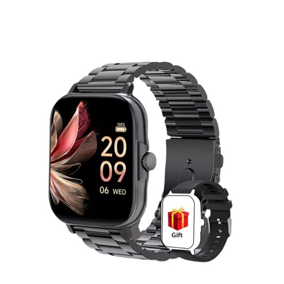 HD inteligentné športové hodinky – s remienkom z čiernej zliatiny QC8431496-5