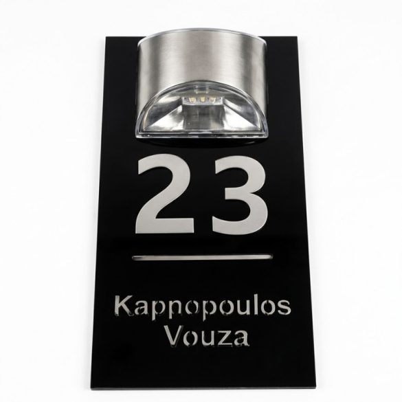 Personalizovateľná solárna tabuľka s číslom domu so zlatým nápisom QK13033675-S