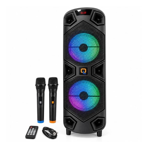 Prenosný Bluetooth reproduktor s 2 × 8" reproduktormi a 2 mikrofónmi QL-2051
