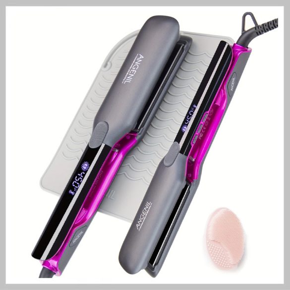 ANGENIL 2 v 1 žehlička na vlasy a kulma – titánová platňa, LCD displej QN1098367