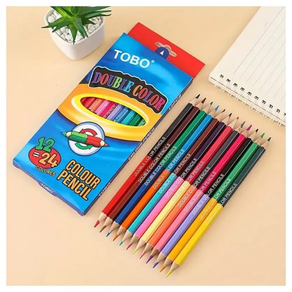 Sada dvojfarebných farebných ceruziek TOBO – 12 ceruziek = 24 farieb QP267763