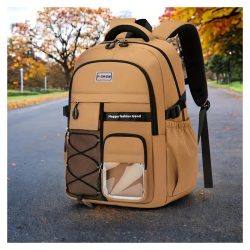 2025 Unisex študentský batoh tmavohnedý QQ1593288-SB