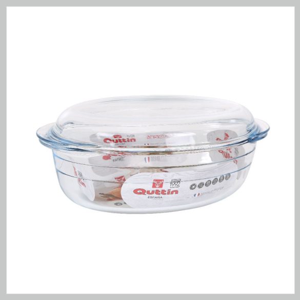 Oválna sklenená zapekacia misa s vekom QT-8890420R