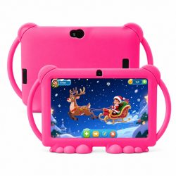   Detský tablet s operačným systémom Android 14, 4 GB RAM + 32 GB úložného priestoru, s puzdrom odolným proti pádom – ružový RE10587209