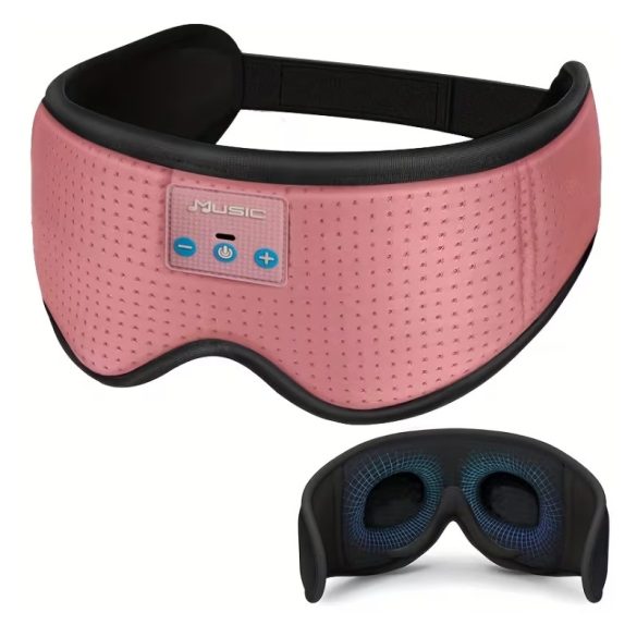 Bluetooth maska na spanie s integrovanými slúchadlami, 3D tmavý odtieň – ružová RE4322130-2