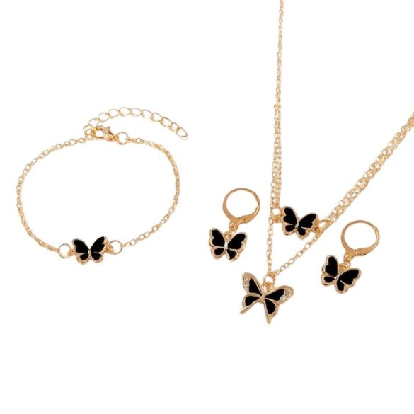 4-dielna elegantná dámska súprava šperkov – s motívom čierneho motýľa RH12620552