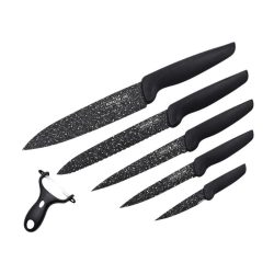   6-dielna sada nožov Royalty Line s mramorovým povrchom + keramický škrabka RL-MB5B