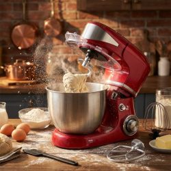   Kuchynský robot Royalty Line Červený – 6 rýchlostí, 5,5 L nerezová misa RL-PKM1600