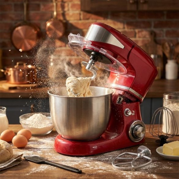 Kuchynský robot Royalty Line Červený – 6 rýchlostí, 5,5 L nerezová misa RL-PKM1600