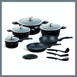   Royalty Line – 15-dielna sada riadu s mramorovým povrchom, čierna RL15