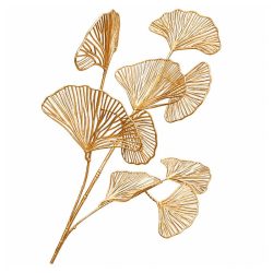   Zlatisté umelé stonky listov ginkga a marhule, sada 25 ks, 68 cm RL911437