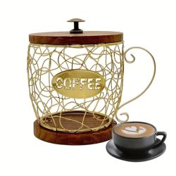 Držiak na kávové kapsuly s vekom zlatý RP1387967