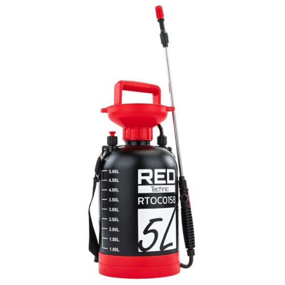 Ručný tlakový postrekovač RED TECHNIC s 5-litrovou nádržou RTOC0158