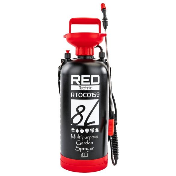 Ručný tlakový postrekovač RED TECHNIC s 8-litrovou nádržou RTOC0159