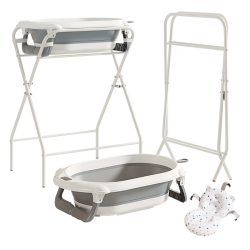 Skladací sivý detský vanička so stojanom RV7295518