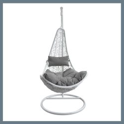 Závesné kreslo s vankúšom a kovovým rámom SC004WG