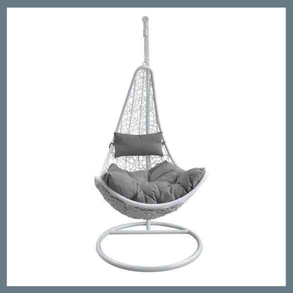 Závesné kreslo s vankúšom a kovovým rámom SC004WG