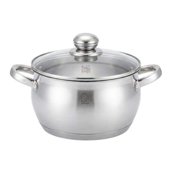 Nerezový hrniec Swissgold so skleneným vekom 16 cm 2,0 l SG-19032