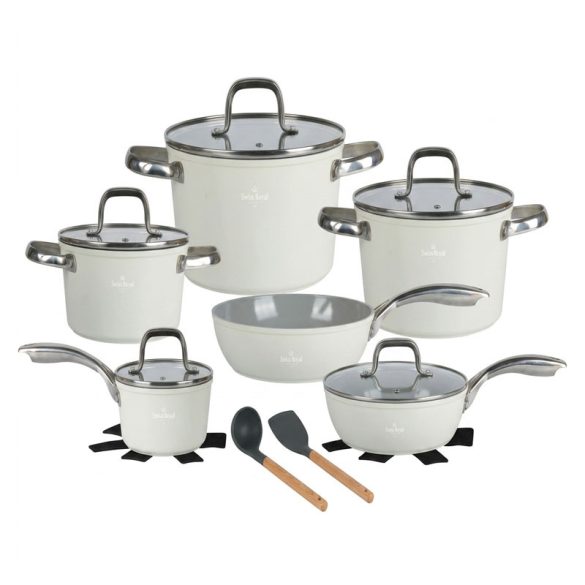 14-dielna sada riadu Spinning Aluminum v krémovej farbe SH-CC4014CR